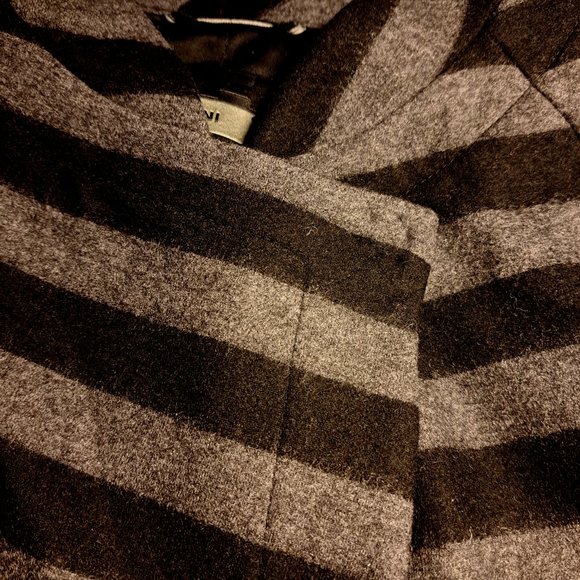 RIANI GERMANY crop JACKET BLAZER Size 6 soft WOOL BLACK & GRAY STUNNING GEM - Picture 2 of 12